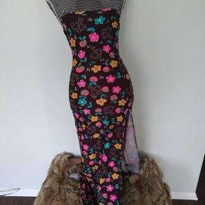 SEXY NEON FLOWER ANCHOR TUBE DRESS